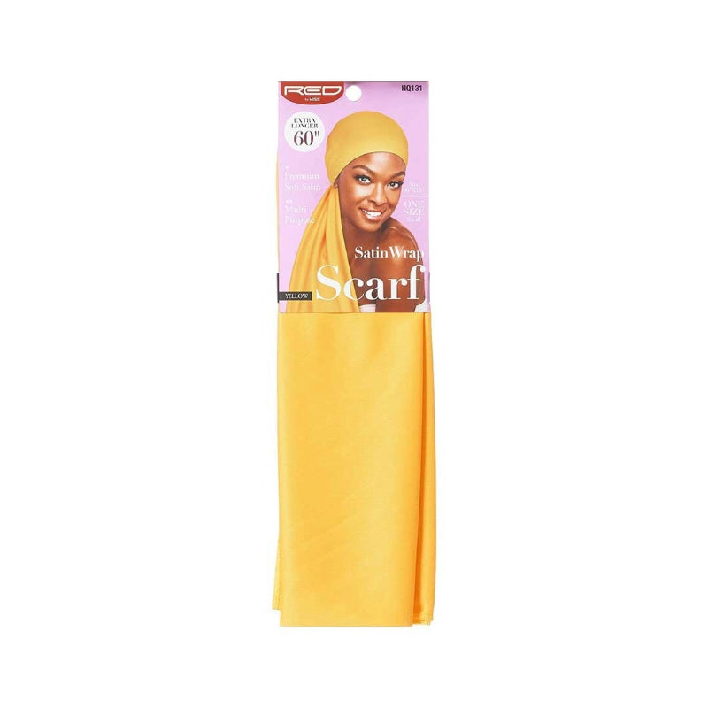 #HQ131 [Yellow] Silky Satin Wrap Scarf 60"x16"