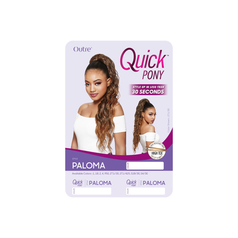 OUTRE Quick Pony Paloma long wavy ponytail extension in brown with natural waves