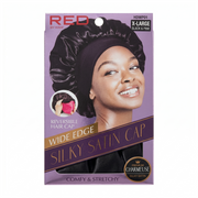 Bonnet réversible en satin soyeux pour cheveux [X Large] [Black] #HDWP01