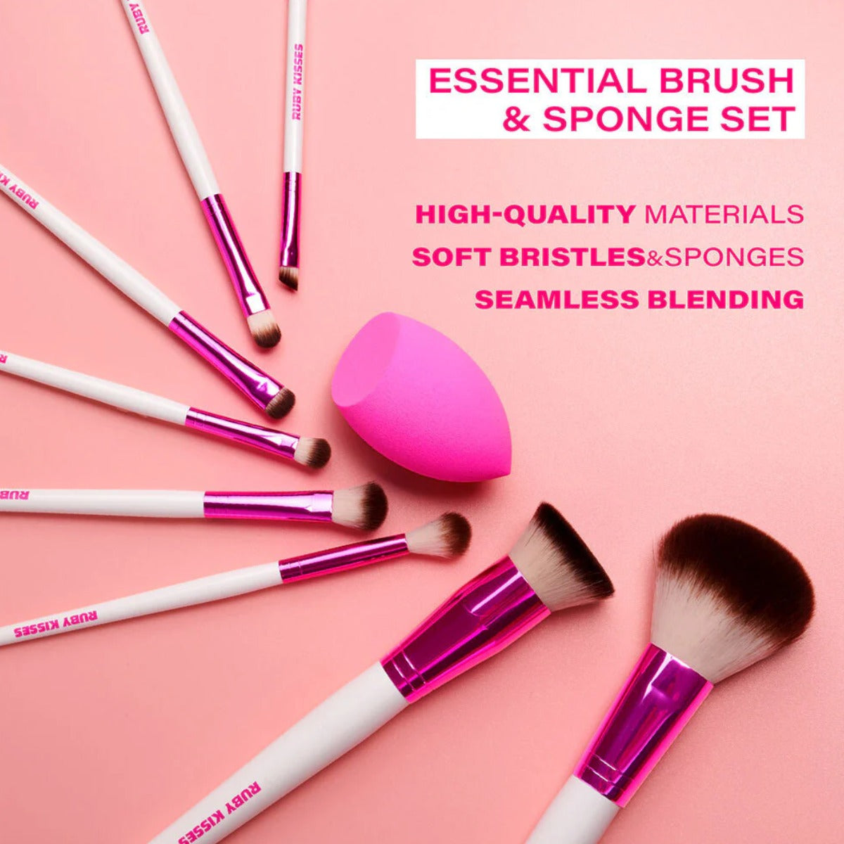 Ruby Kisses Essential Brush & Sponge Set #RMUBK02