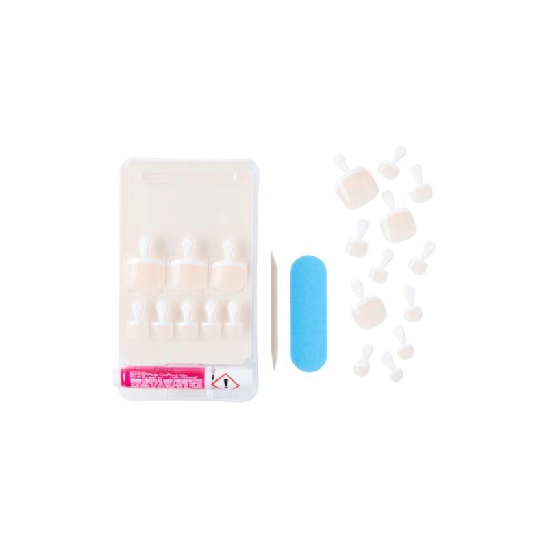 IVY BEAUTY by KISS acrylic french toenails kit with press on toenails glue buffer and sticks