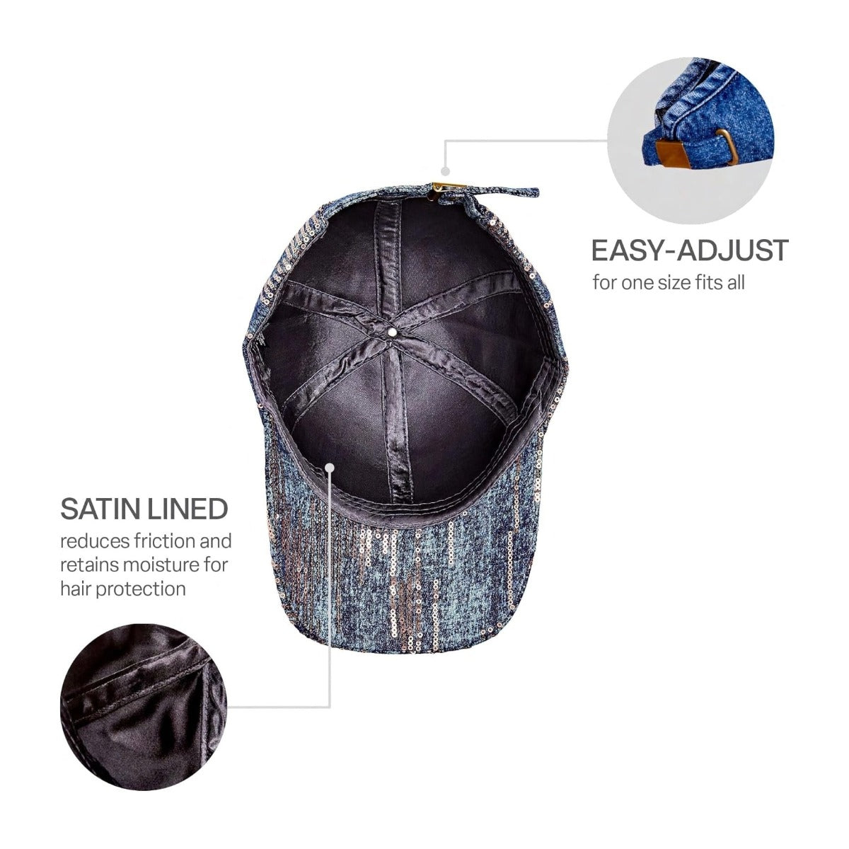 Satin Lined Stud Baseball Cap [Elevated 1] #FH60