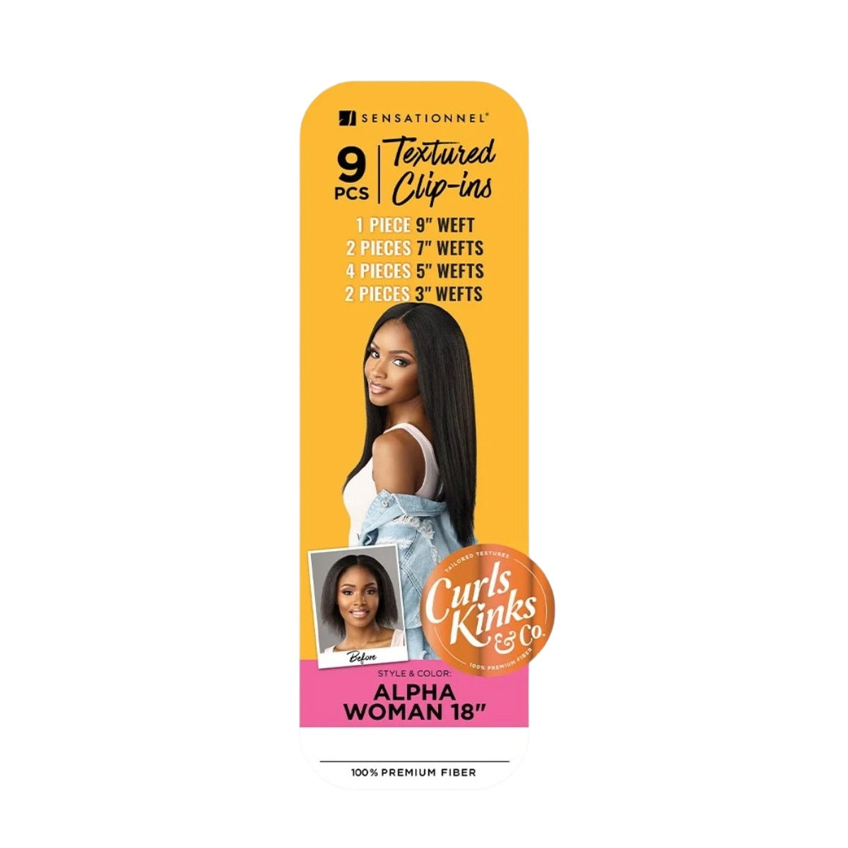 Sensationnel Curls Kinks & Co Clip-In Alpha Woman 18" 9pcs