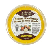 African Diamond yellow shea butter for skin in 454g tub yellow smooth nourishing for hair and skin