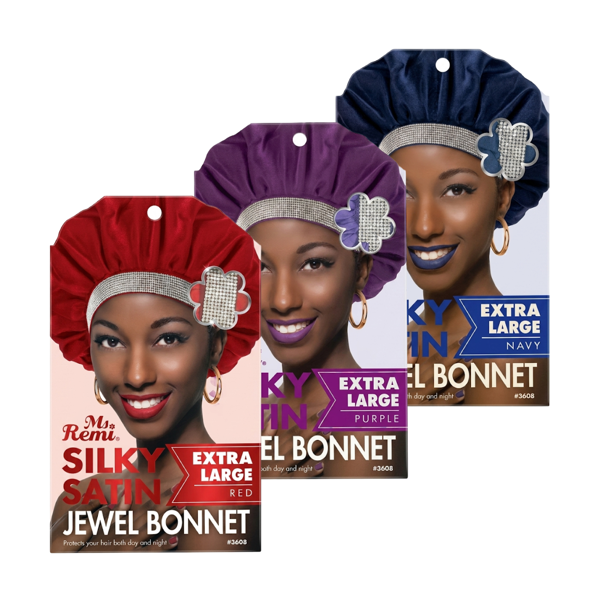 Silky Satin Jewel Bonnet [XL] [Assorted Color] #3608