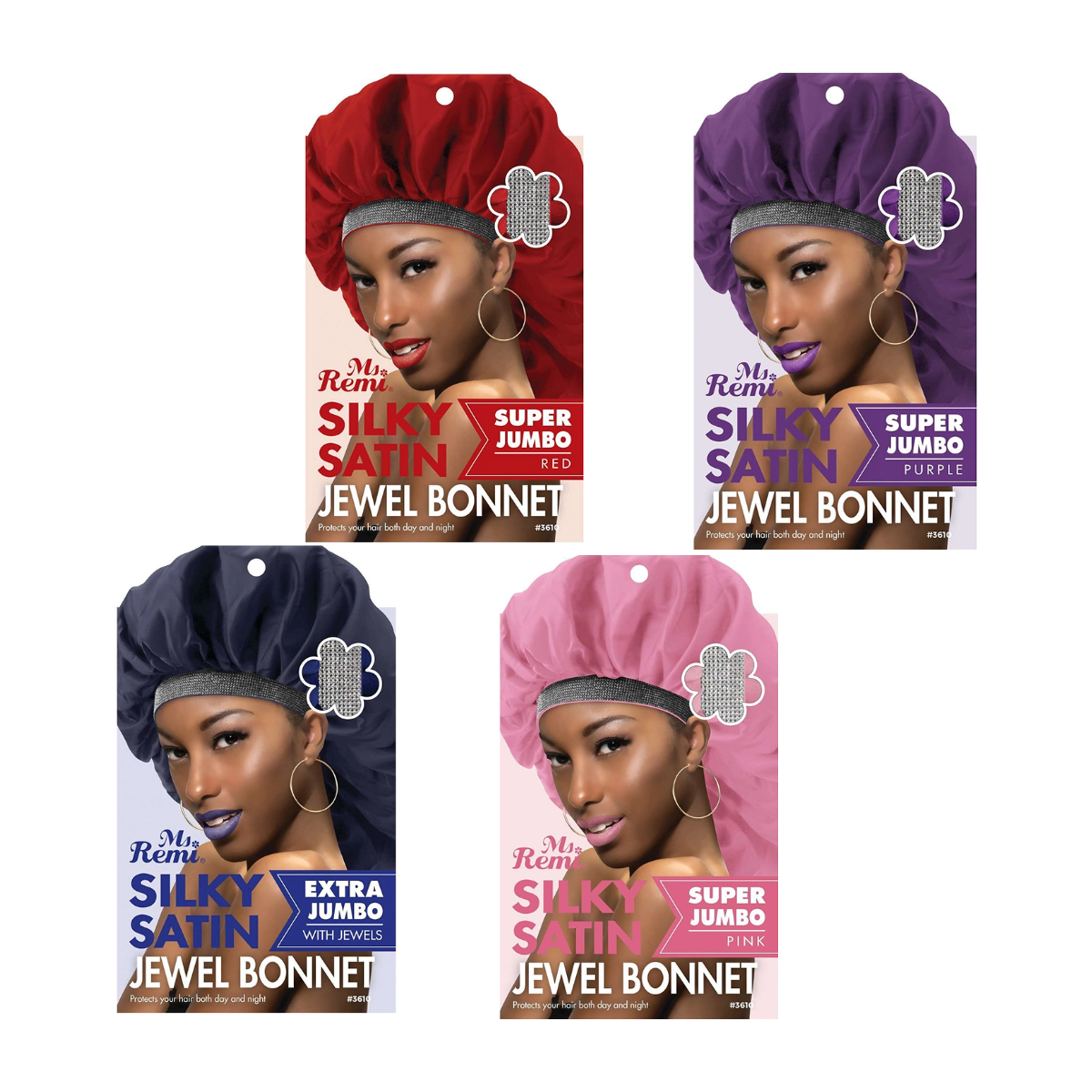 Bonnet bijou en satin soyeux [X Jumbo] [Couleurs assorties] #3610