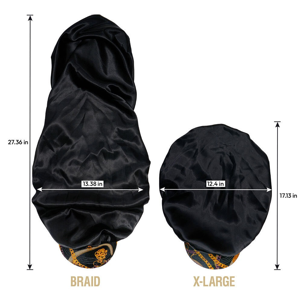 Silky Satin Visor Bonnet [Braid] [Black] #FH036