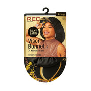 Bonnet visière en satin soyeux [Taille XL] [Noir] #FH030