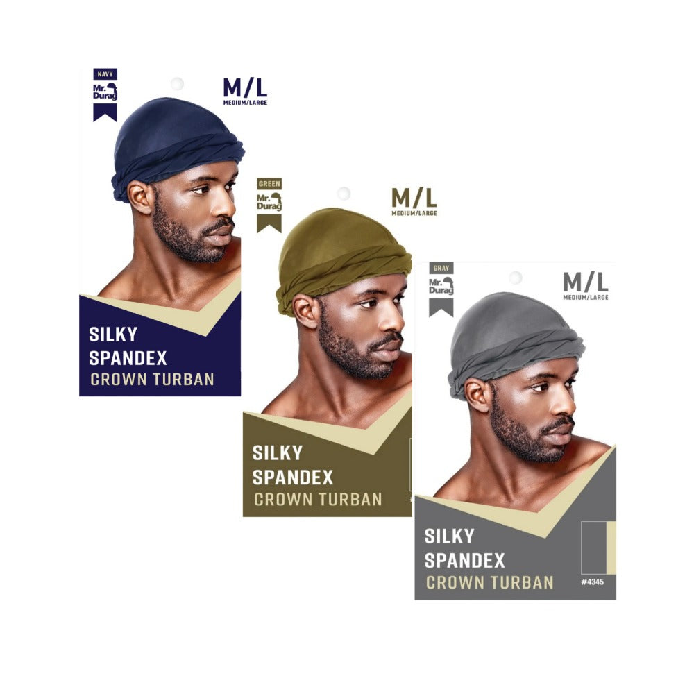 Turban couronne en élasthanne soyeux [couleurs assorties] #04345