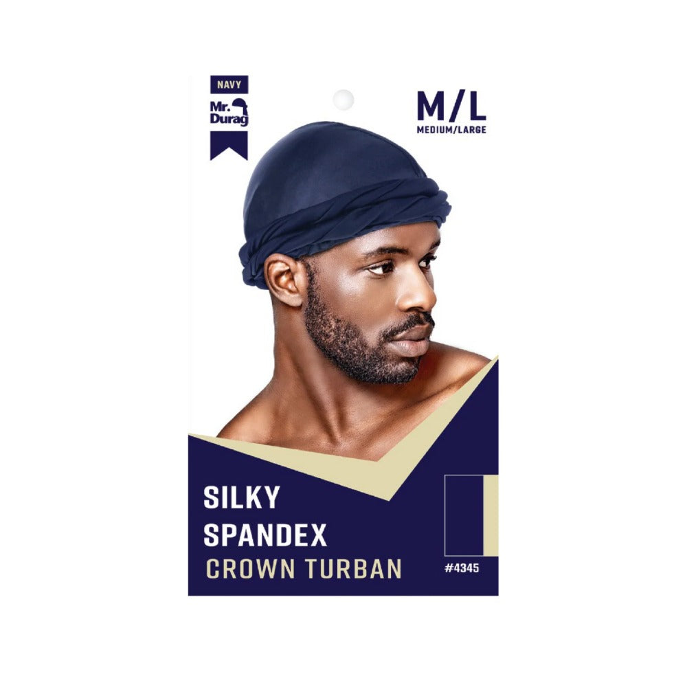 Mr. Durag Silky Spandex Crown Turban [Assorted Color] #4345