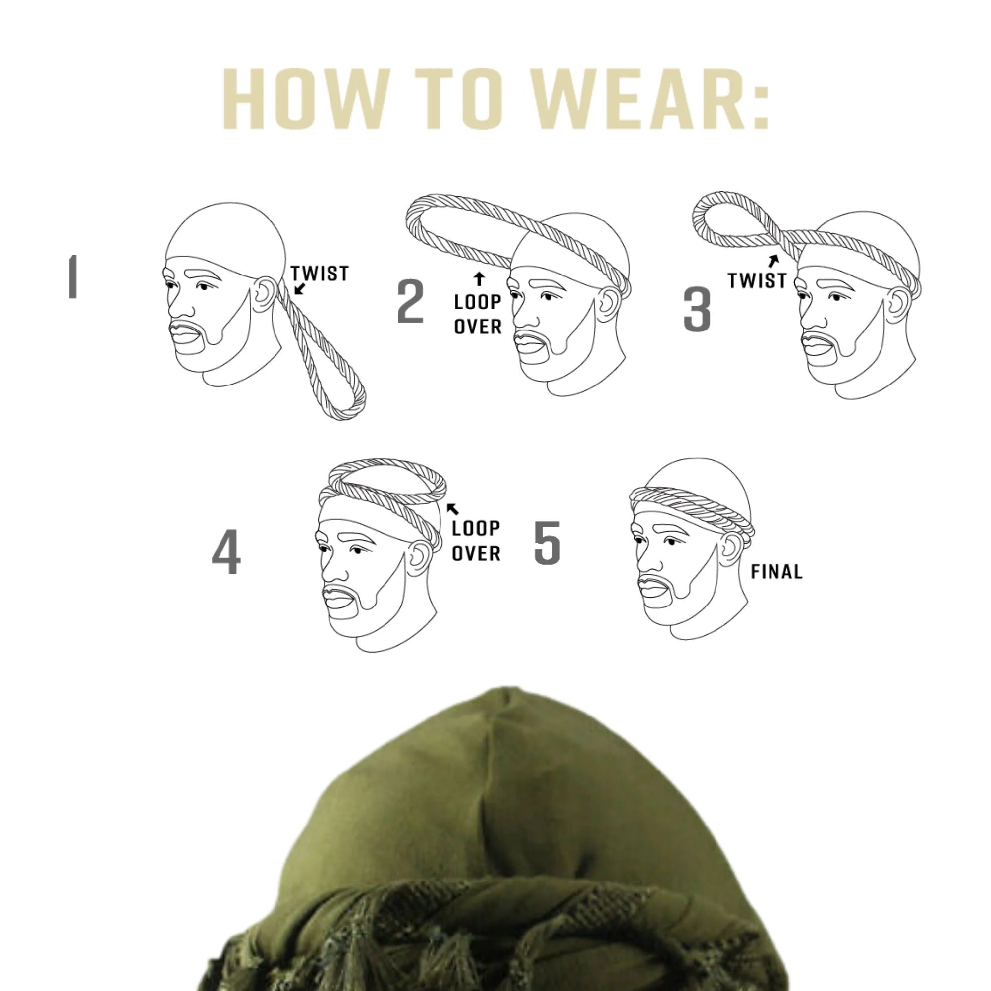 Mr. Durag Silky Spandex Crown Turban with Tassel [Assorted Colors] #4353