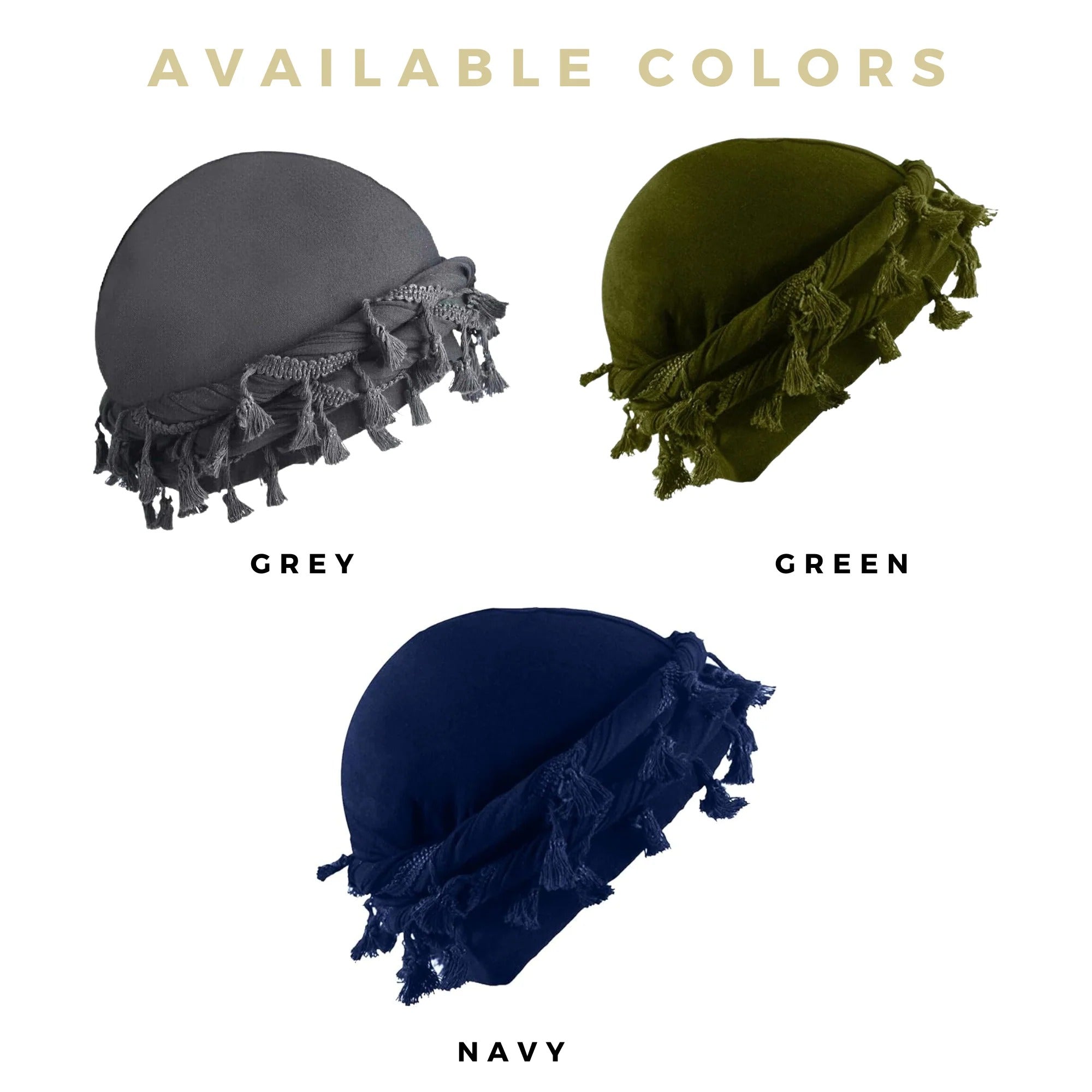 Mr. Durag Silky Spandex Crown Turban with Tassel [Assorted Colors] #4353