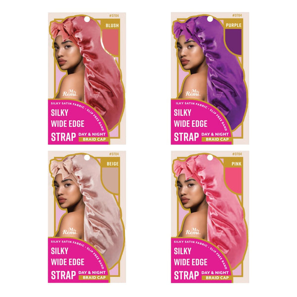 Silky Wide Edge Strap Day & Night Cap Braid [Assorted Colors] #3704