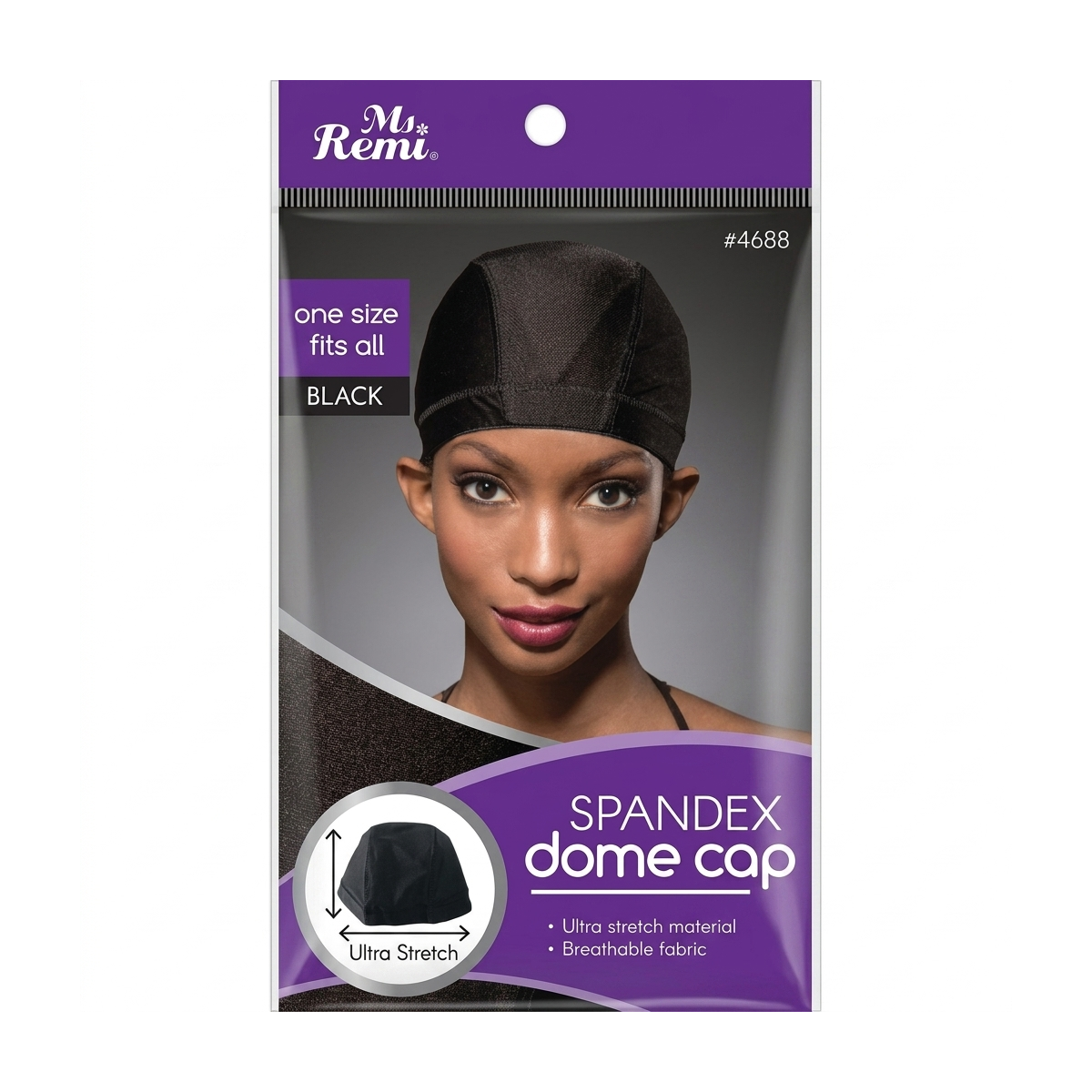 Bonnet dôme en spandex [Black] #4688