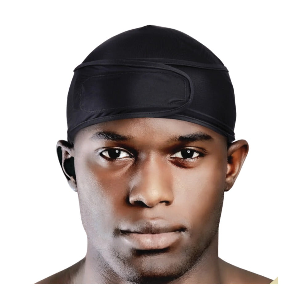 Bonnet de compression Velcro en élasthanne [Noir] #04311