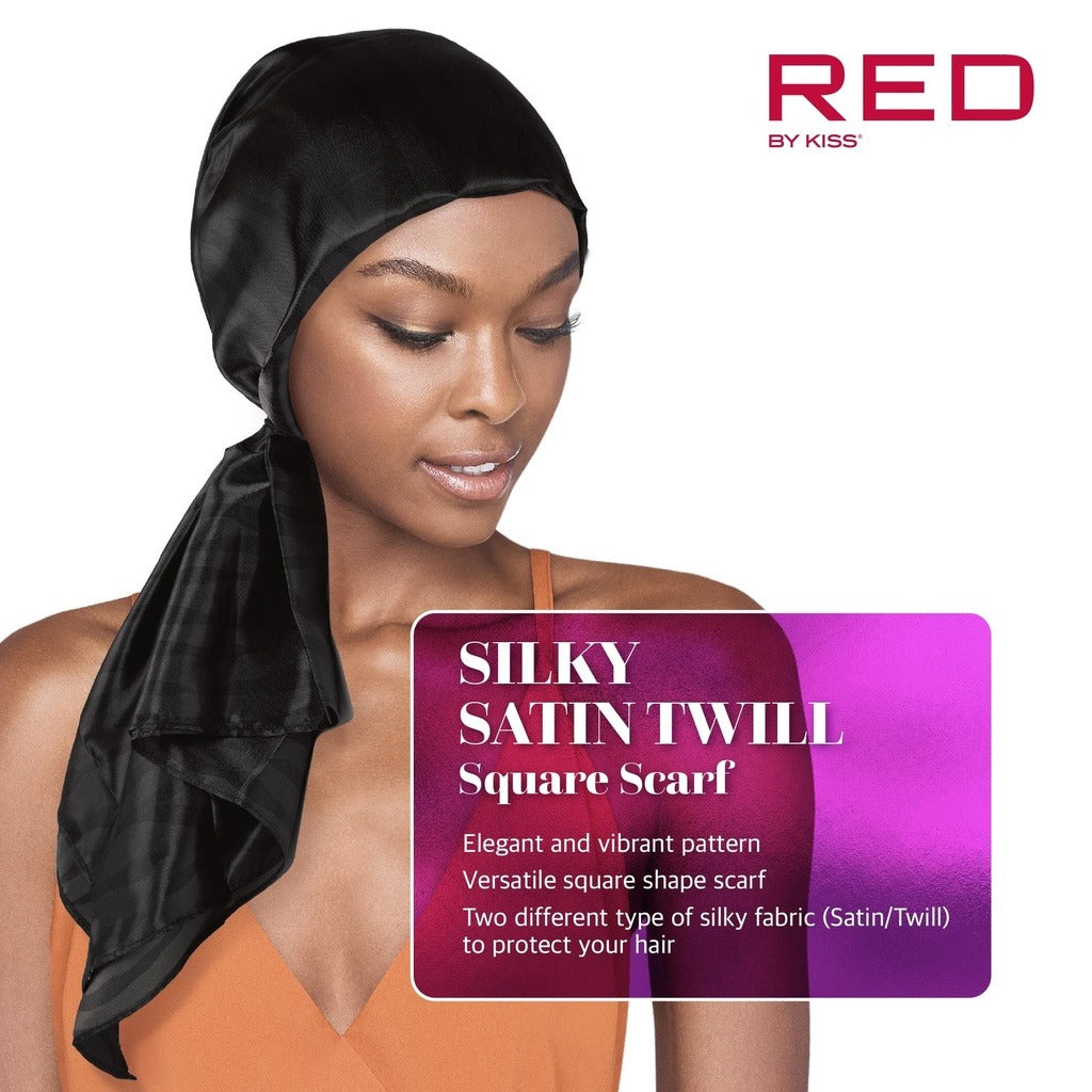 Square Silky Satin Scarf [Black Zebra] #HQ199