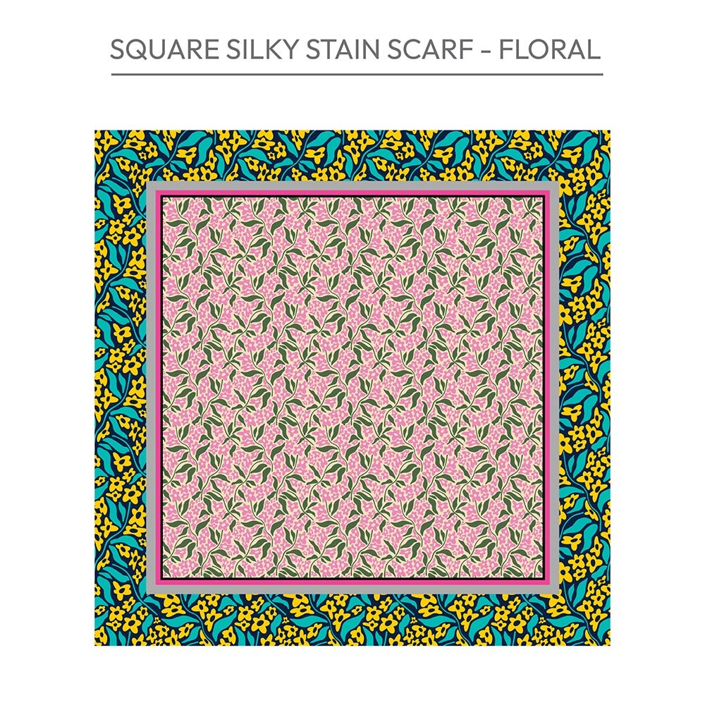 Square Silky Satin Scarf [Floral] #HQ192