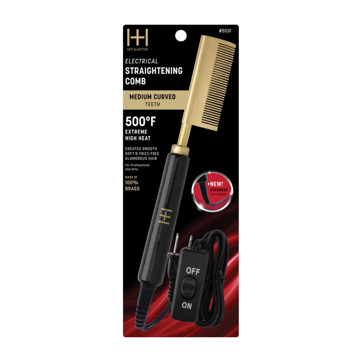 Straightening Hot Comb [Medium Curved Teeth] #5531