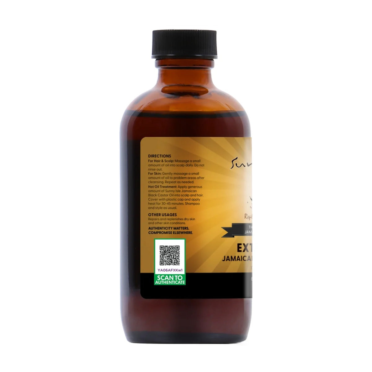 Sunny Isle Huile De Ricin Noire Jamaïcaine [Extra Dark] 8oz