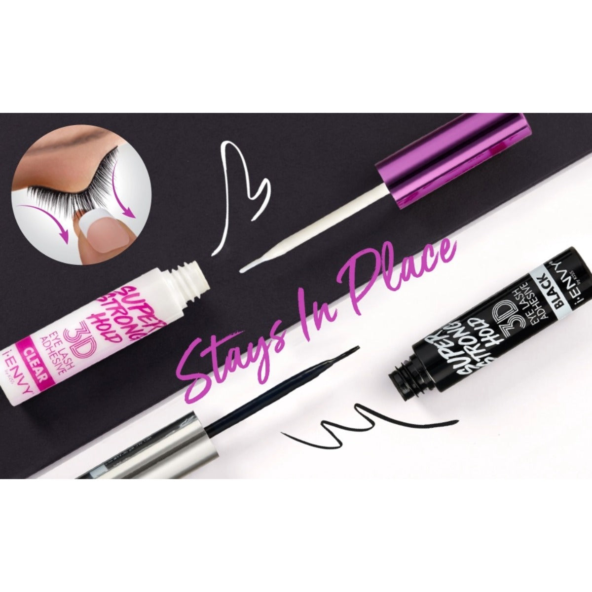 Colle À Faux Cils 3d À Tenue Ultra-Forte [Noir] #KPEG14N