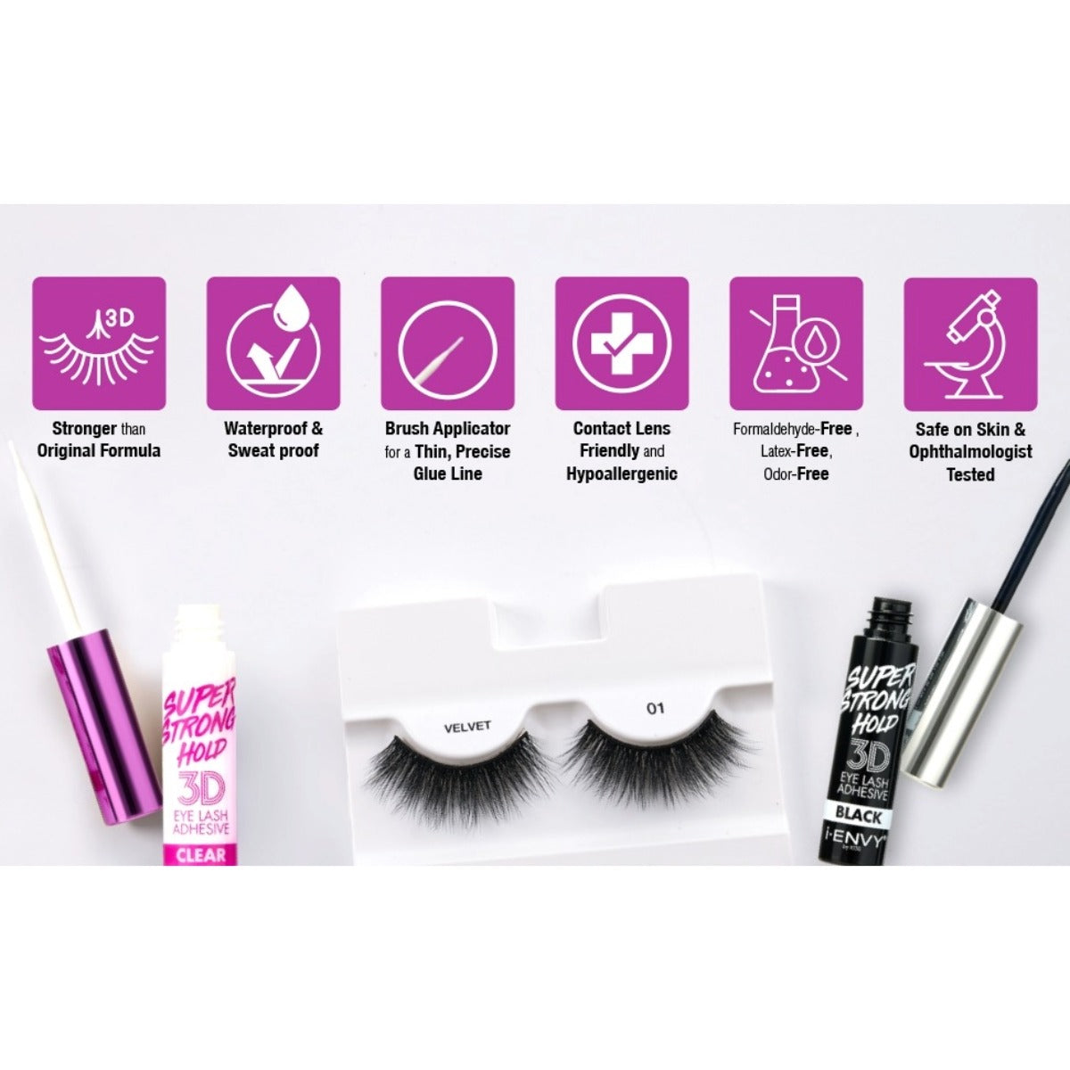 Colle À Faux Cils 3d À Tenue Ultra-Forte [Noir] #KPEG14N