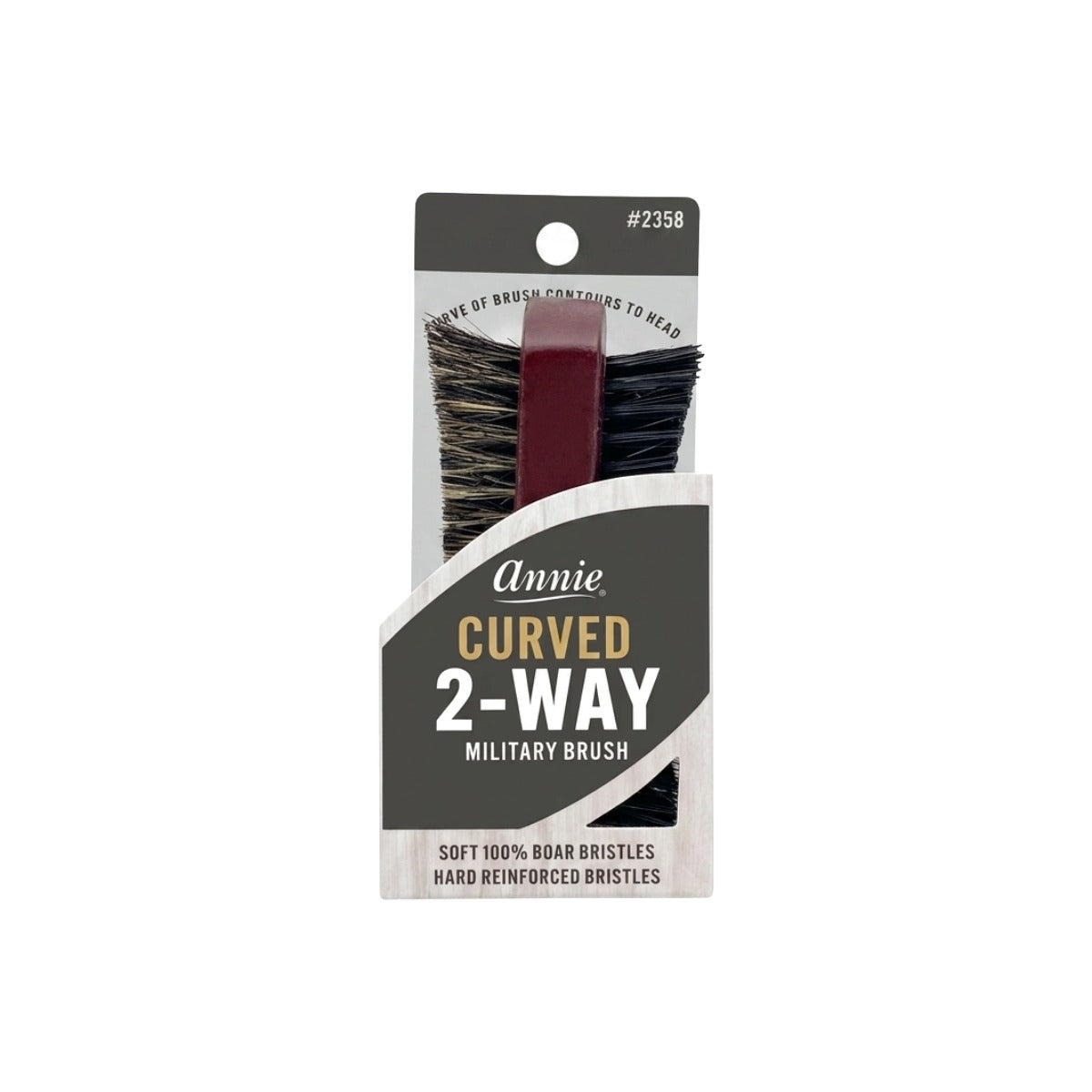Two Ways Military Curved Bristle Brush Hard And Soft [Assorted Color] #2358