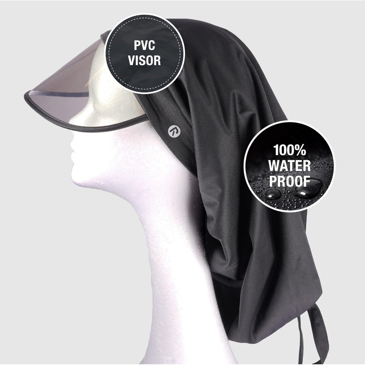 Waterproof Satin Lined Rain Cap [Braid] [Black] #HQ503