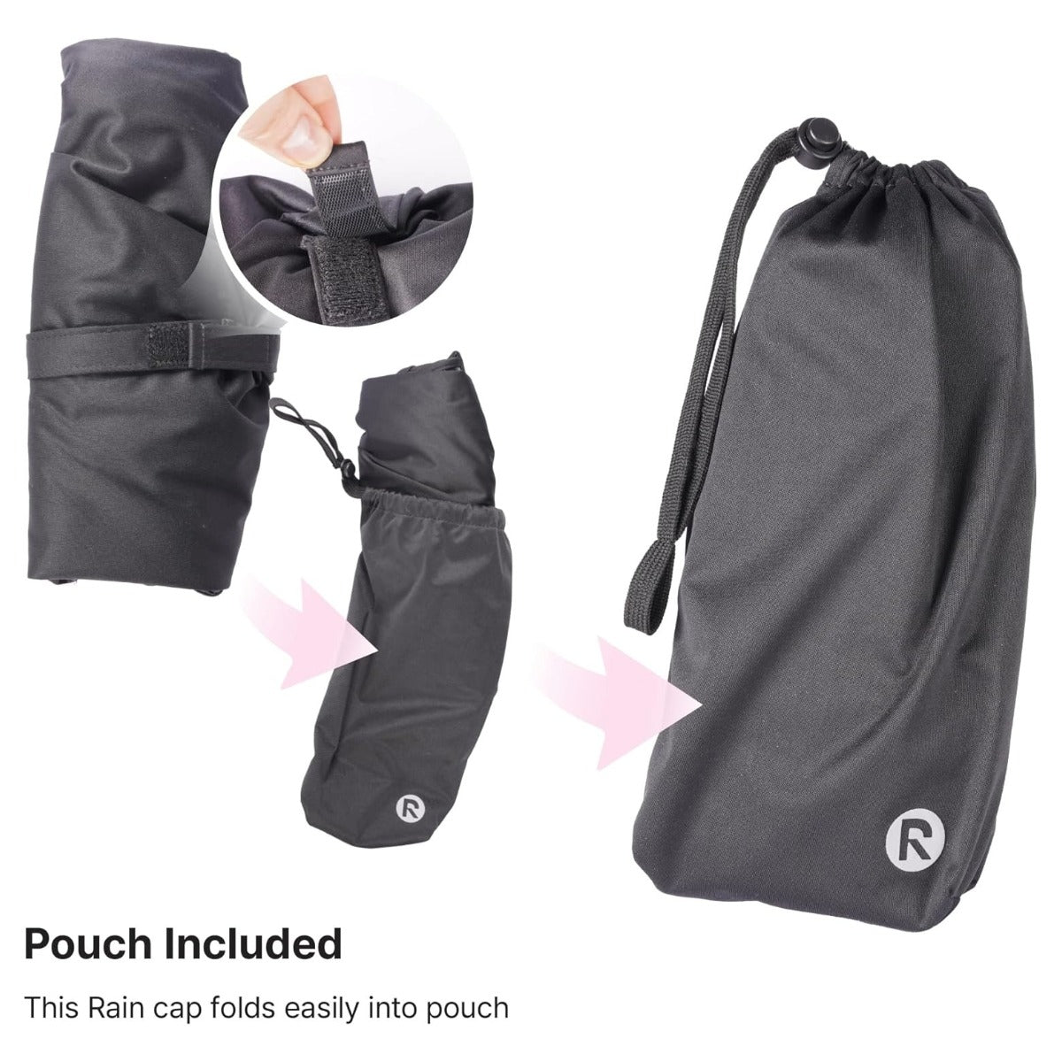 Waterproof Satin Lined Rain Cap [Braid] [Black] #HQ503