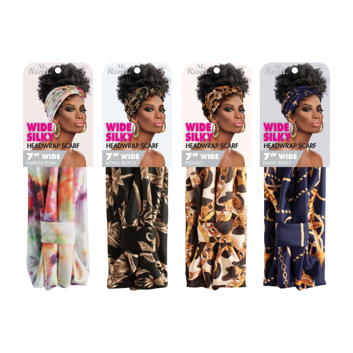 Modèle de foulard large et soyeux [couleurs assorties] #3672