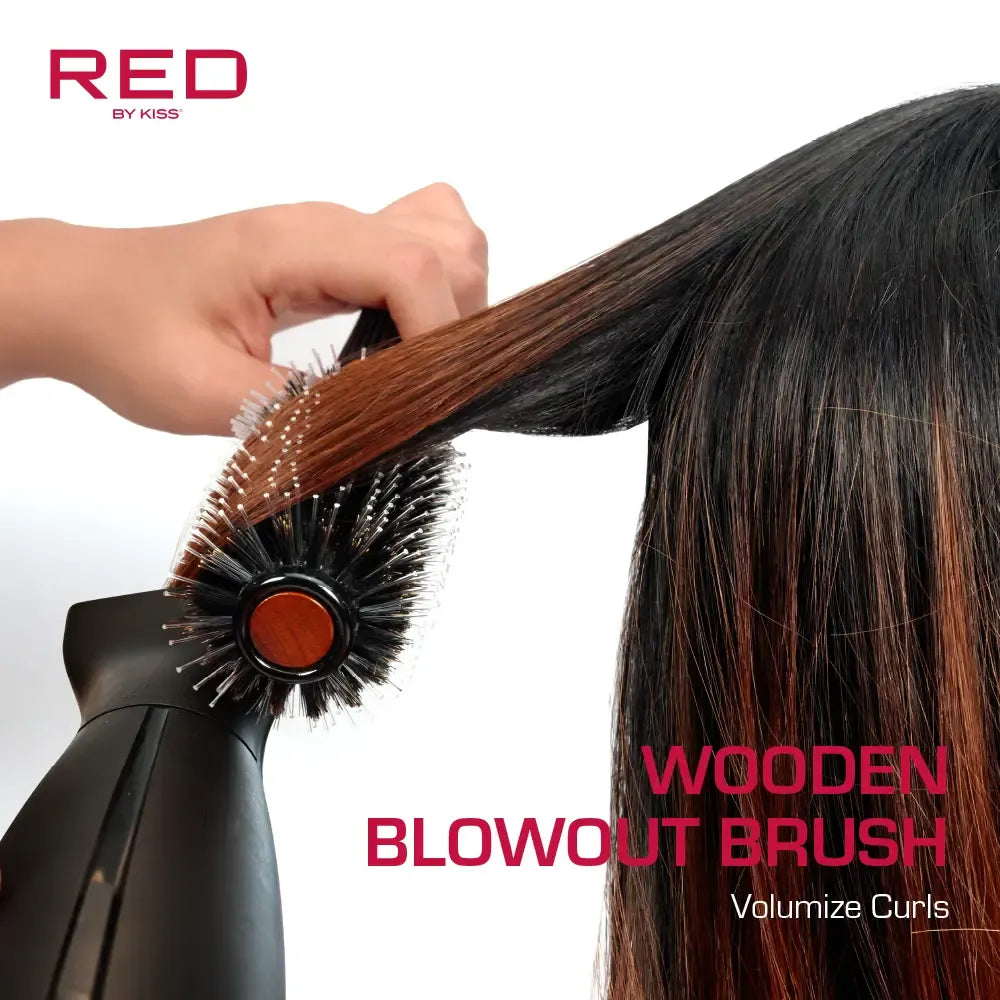 Wooden Round Blowout Brush #HH221