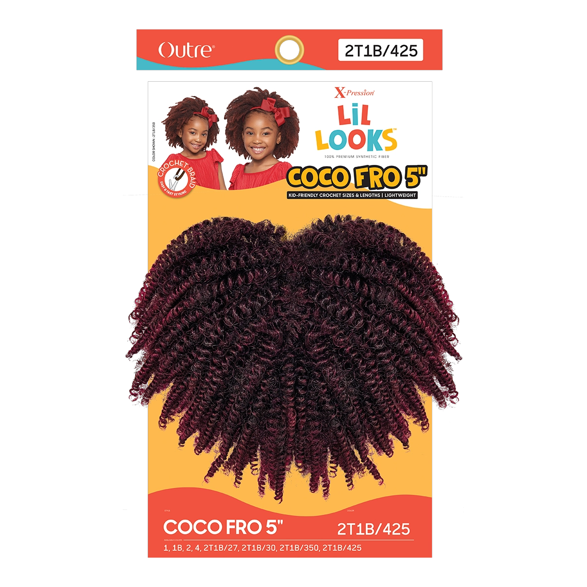 X-Pression Lil Looks Crochet Braid Coco Fro 5"