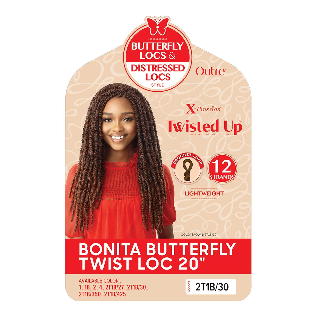 X-Pression Twisted Up Butterfly Twist Locs 20"