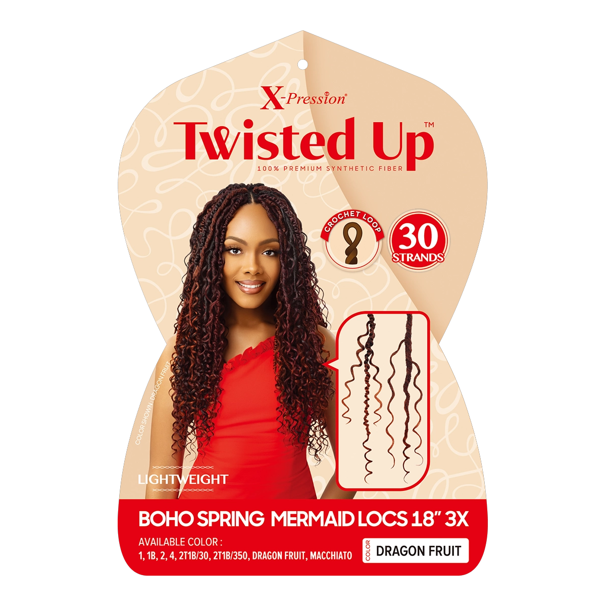 X-Pression Twisted Up Crochet Braid Boho Spring Mermaid Locs 18" 3x