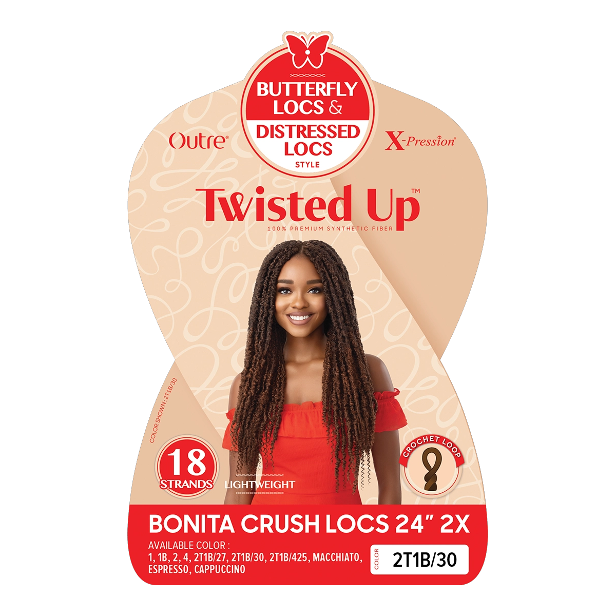 X-Pression Twisted Up Crochet Braid Crush Locs  24" 2x