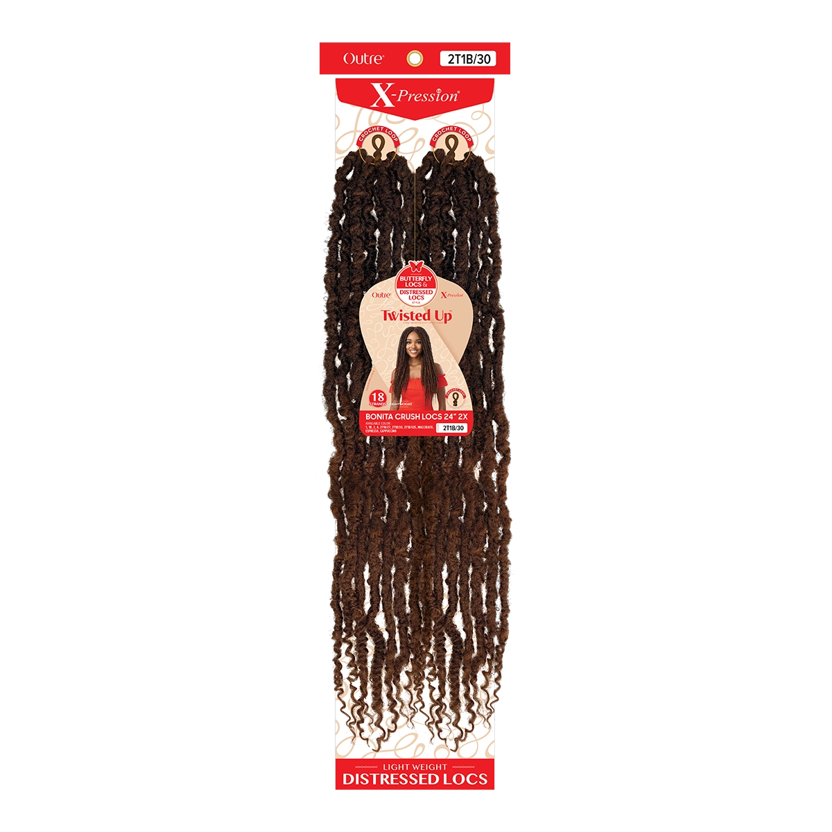 X-Pression Twisted Up Crochet Braid Crush Locs  24" 2x