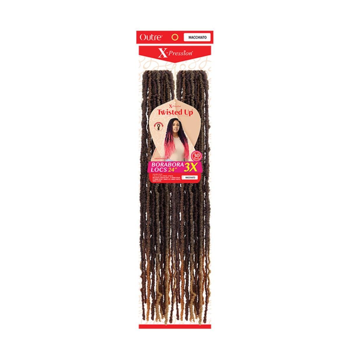 Tresses crochet X-Pression Twisted Up Borabora Locs 24" 3x