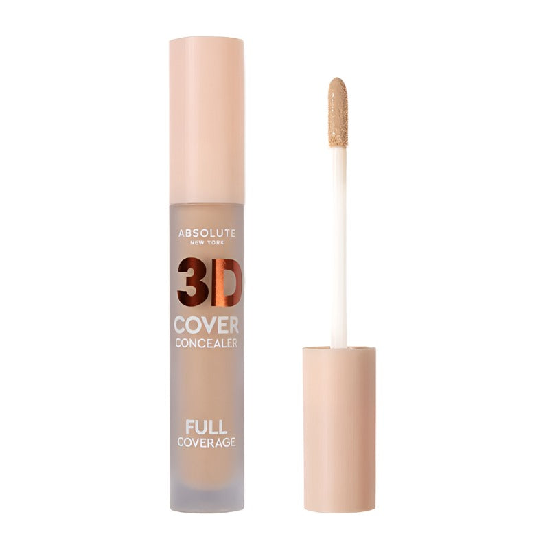 Absolute New York 3D Cover full coverage concealer with applicator wand in nude shade