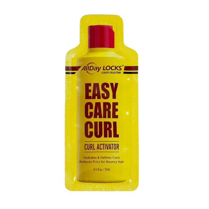 ALLDAY LOCKS free gift Easy Care Curl sample pouch yellow sachet with red cap curl activator for natural hair