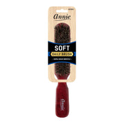 ANNIE soft daily paddle brush with wood handle and burgundy finish 100% pure boar bristle hair brush