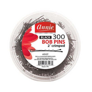 ANNIE 300 pack bobby pins in black 2 inch crimped hair accessories in clear round container