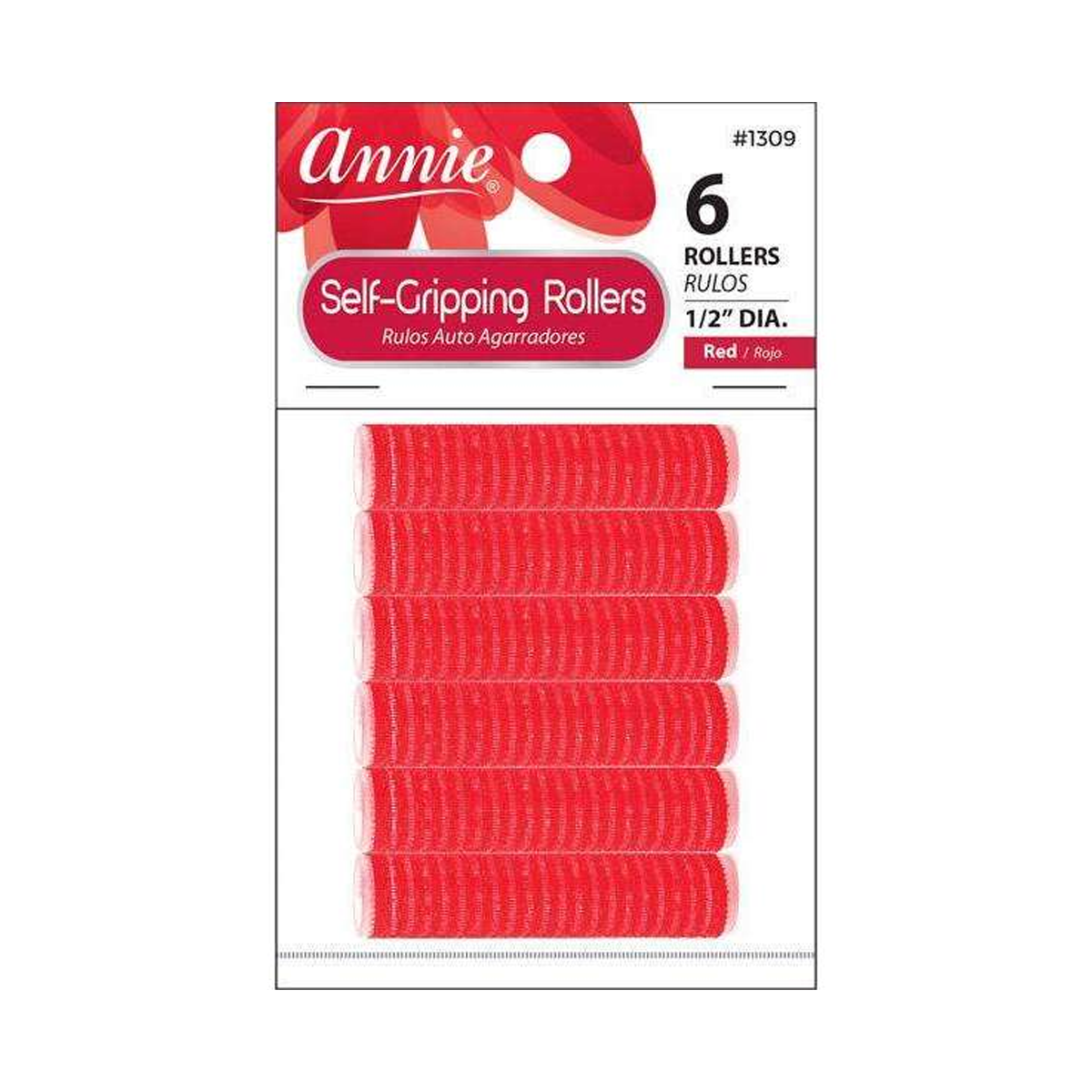 Rouleaux auto-agrippants #01309, diamètre 1/2", lot de 6 [rouge]