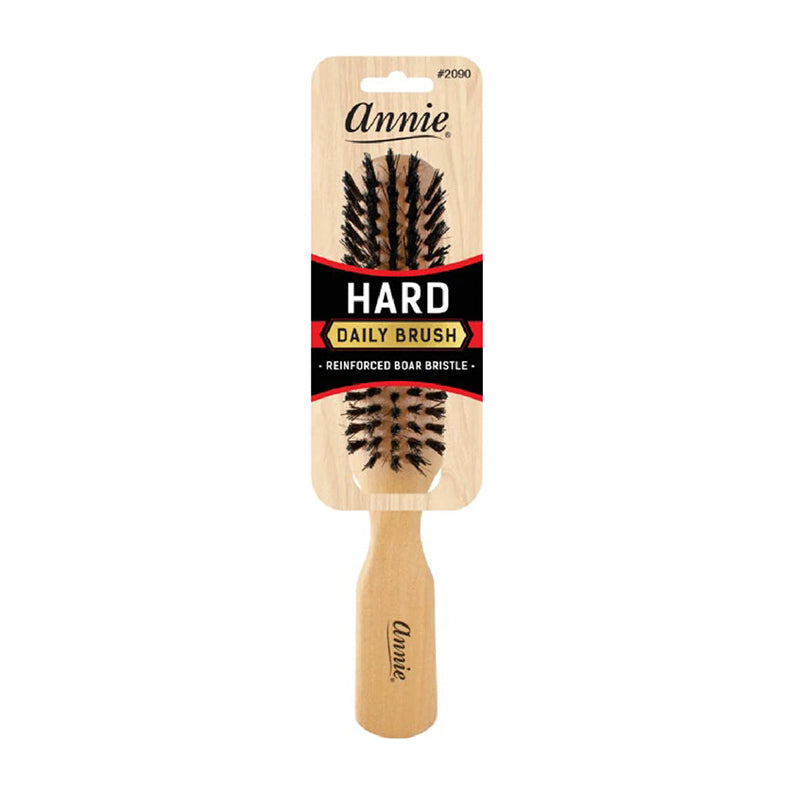 Annie hard daily paddle brush with boar and nylon bristle hair brush on wooden handle for styling