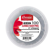 ANNIE black jumbo bobby pins 3 inch tub 100 count crimped hair pins for thick hair styling
