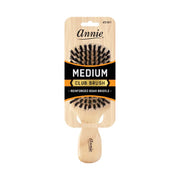 ANNIE medium boar bristle hair brush with wooden handle and reinforced bristles for hair care