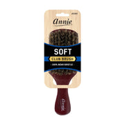 Annie soft boar bristle brush wooden handle club brush in packaging for smoothing and polishing hair