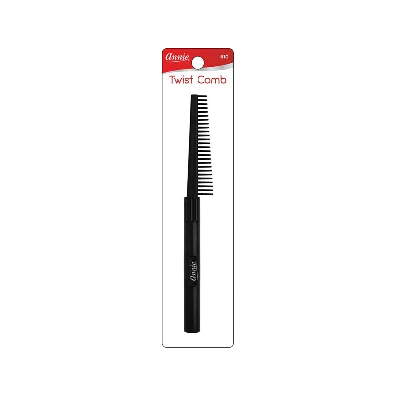ANNIE twist comb for natural hair retractable black comb in packaging for styling and twist maintenance