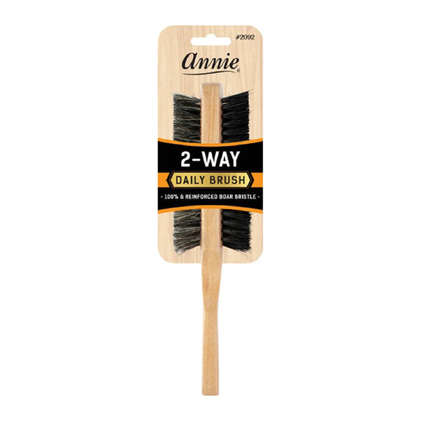 ANNIE two way wooden brush for hair with 100 percent reinforced boar bristle for daily use