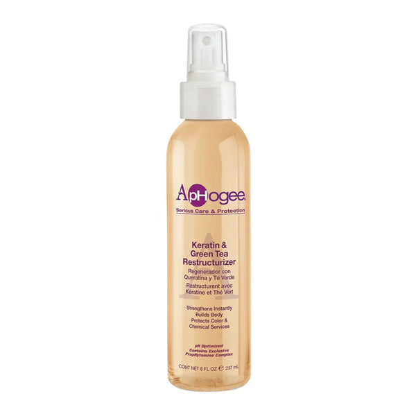 Aphogee keratin green tea hair restructurizer spray bottle for hair strength and protection