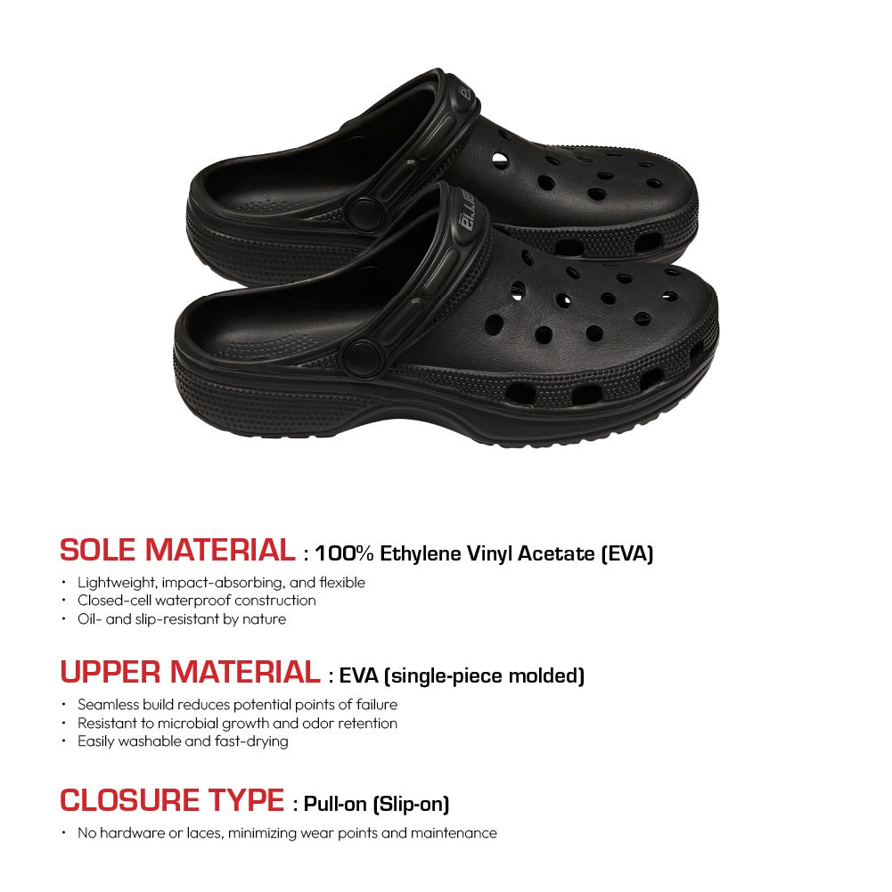 RED BEAUTY by KISS black air clog sandals with adjustable heel strap EVA lightweight pair