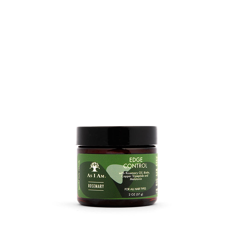 As I Am Rosemary Edge Control 2 oz jar green label edge gel for sleek smooth baby hairs
